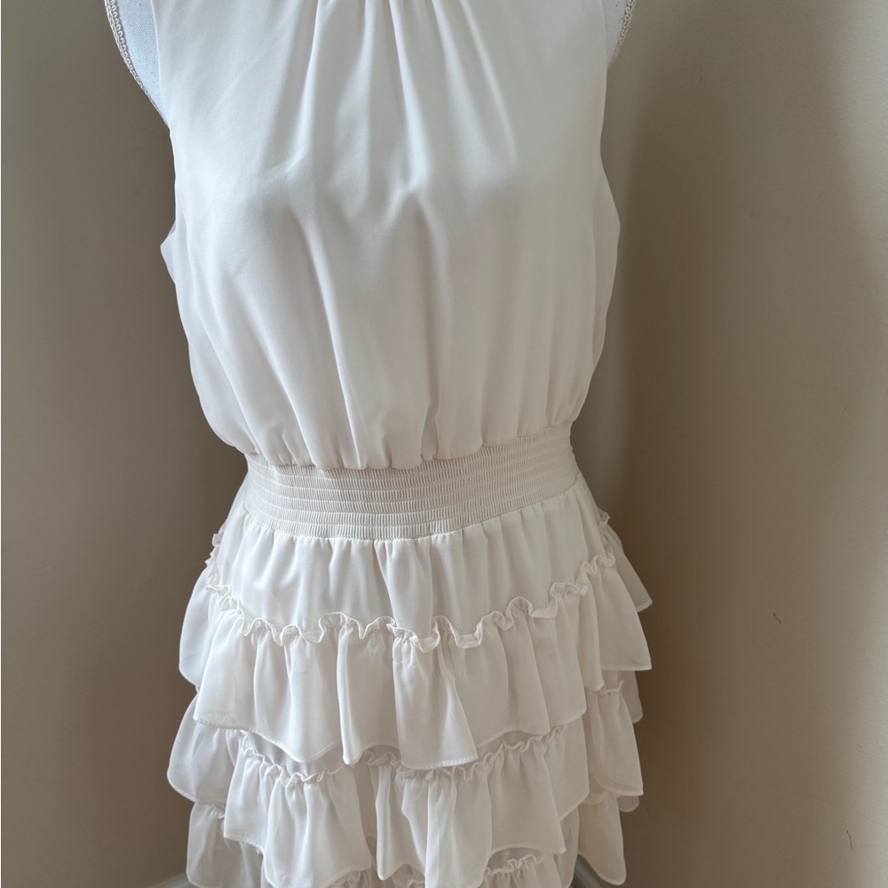 1. State Cream Ruffle Maxi Dress